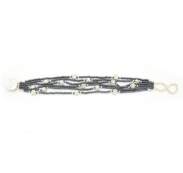 Brazalete cosecha 6 hilos plata.